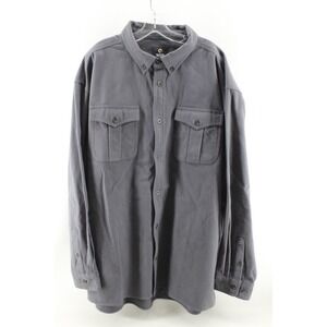Guide Gear Heavyweight Chamois Flannel Shirt Mens 3XL Gray Button Long Sleeve